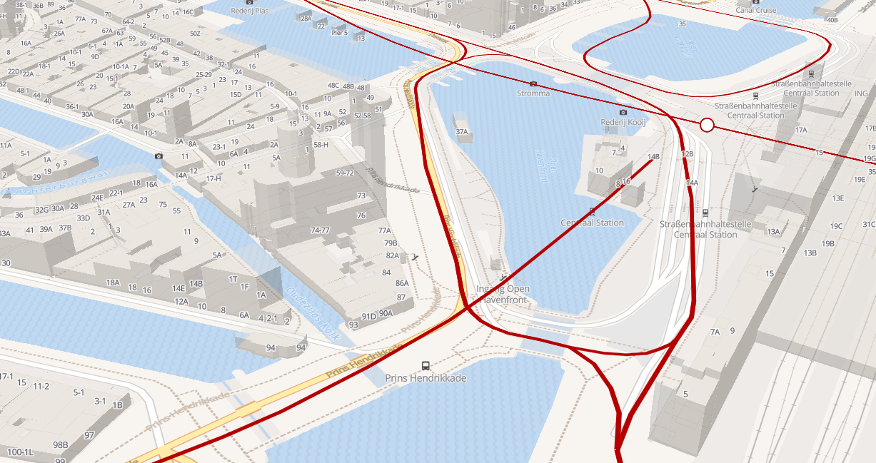 Liniennetz Amsterdam WebGIS