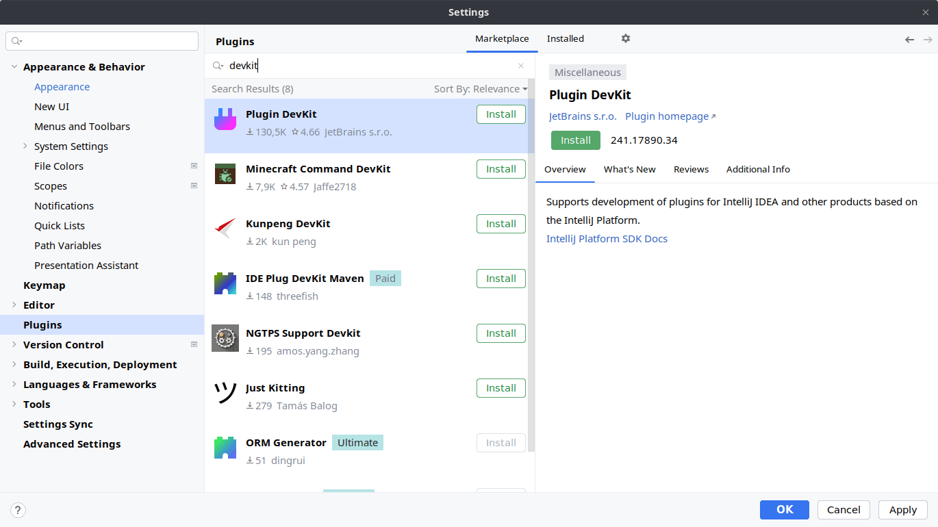 Das Plugin Devkit