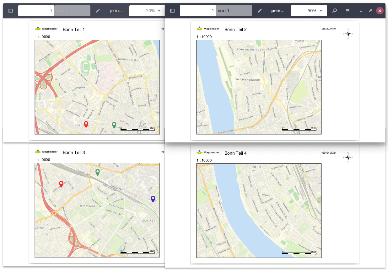 Verschiebung des Kartenausschnitts