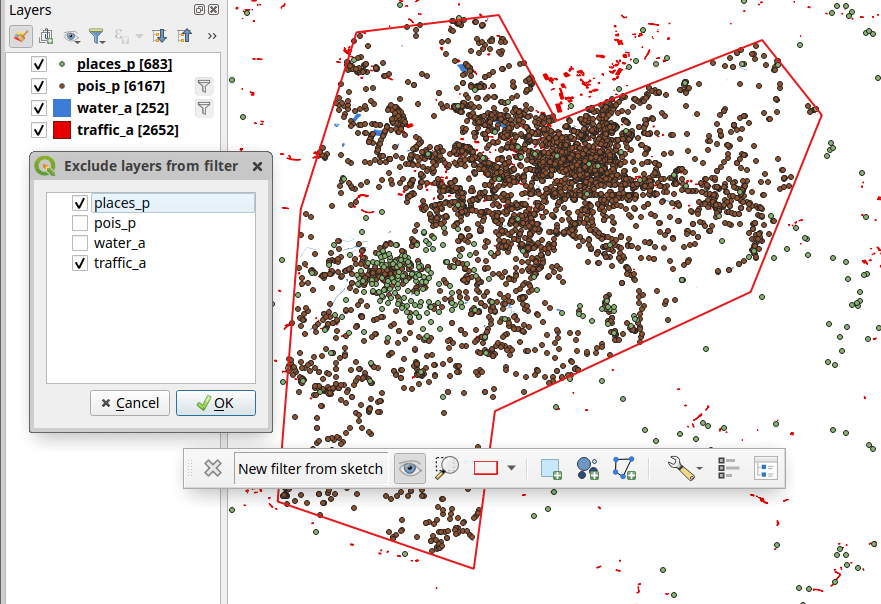 QGIS spatial filter