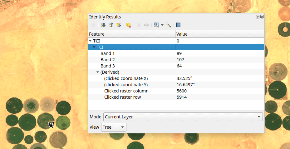QGIS Clicked Raster Pixel