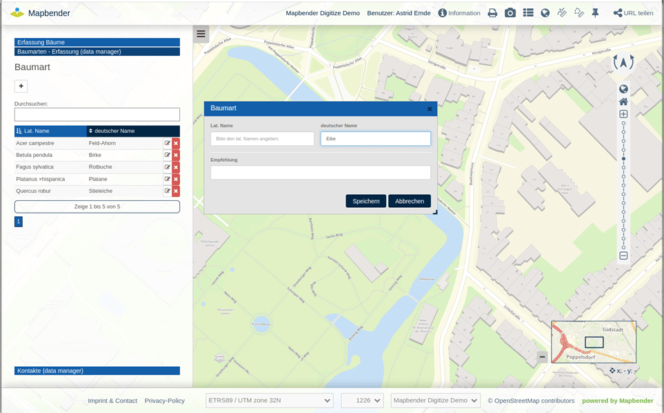 Mapbender DataManager