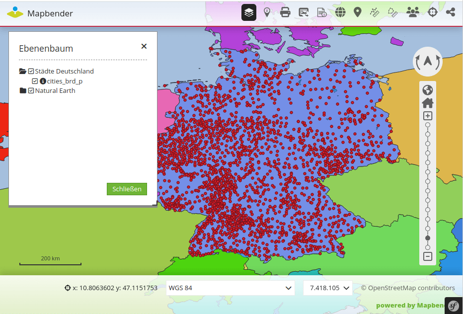 Hinzufügen eines weiteren QGIS Server Dienstes zu einer existierenden Mapbender-Anwendung