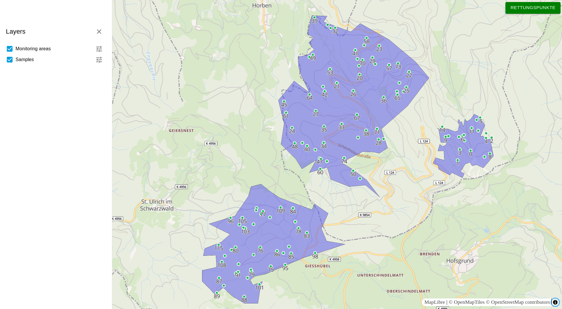 Beispielanwendung MapComponents mit Polygonen