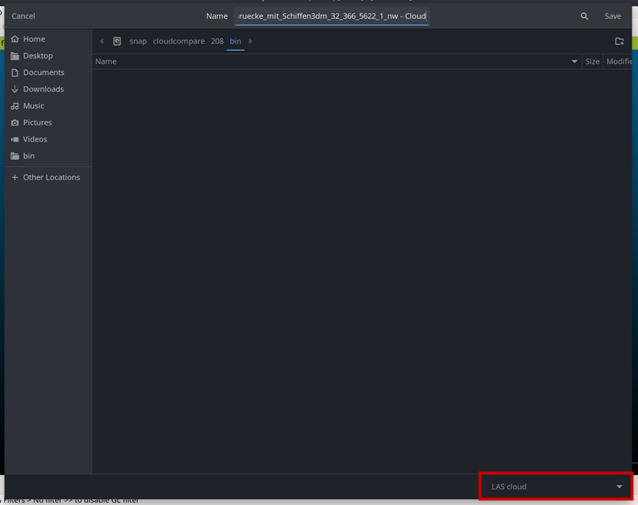 Speichern der PointCloud