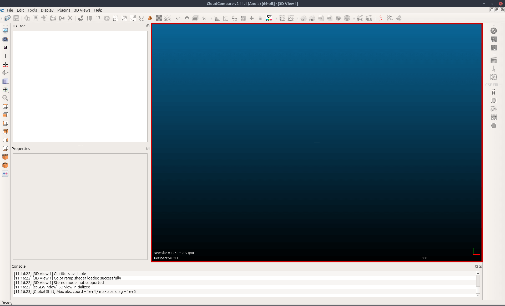 CloudCompare-Oberfläche